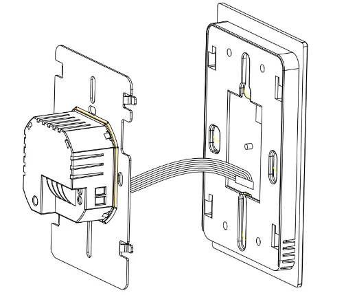 Display panel detached from the base unit and connected to it by a flat cable