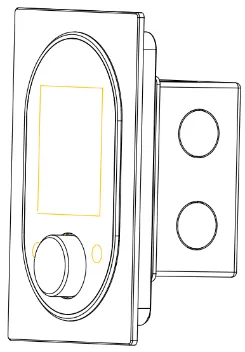 Side view of the display panel attached to the base plate