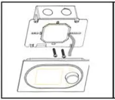 Base plate with two screws and the oval display panel below it