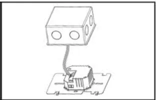 Wiring module connected by cable to the wall box
